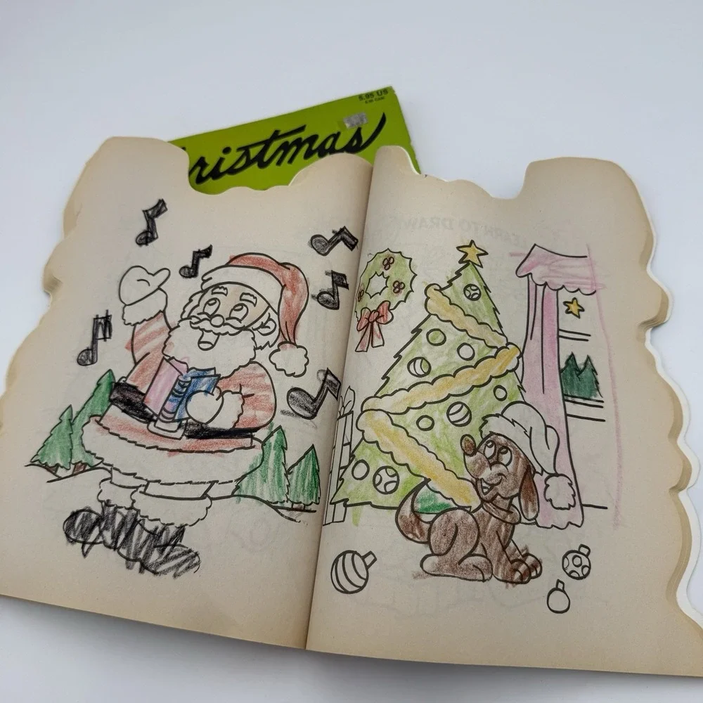 2 Vtg 90s‎ Jumbo Christmas Coloring & Activity Books NEW OLD STOCK Lightly Used